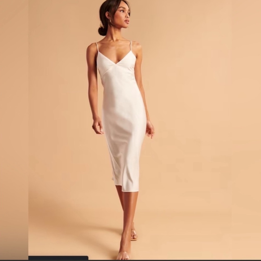Abercrombie Satin Slip Midi Dress